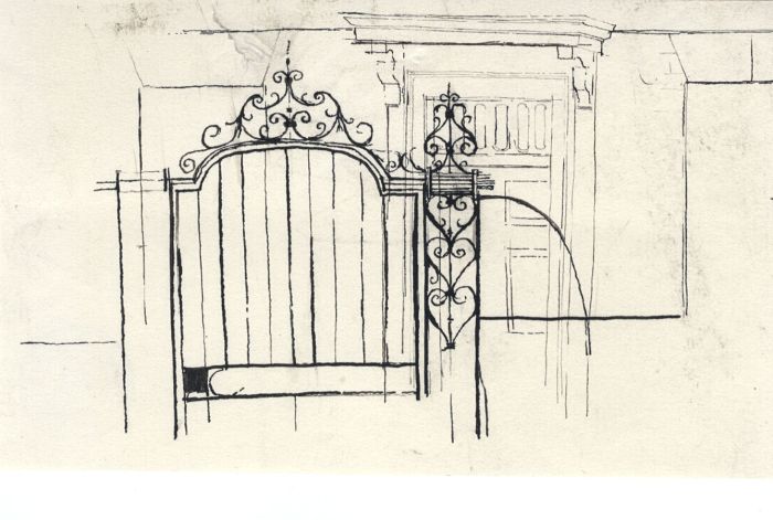 Barbara Dorf - Mid 20th Century Pen and Ink Drawing, Gate Entrance