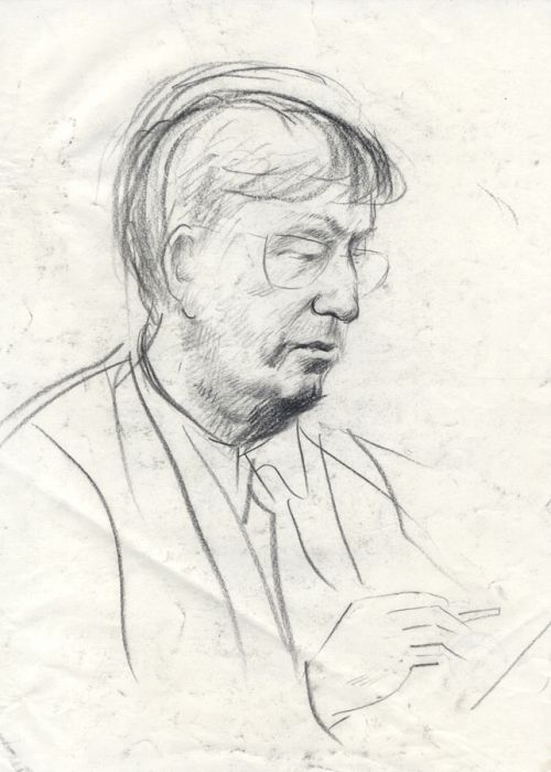Barbara Dorf - Mid 20th Century Charcoal Drawing, Portrait of a Man