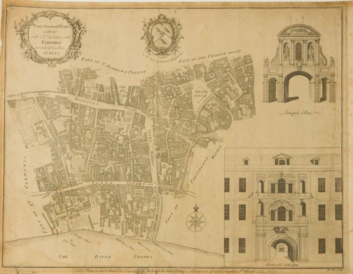 B. Cole - Signed 1755 Engraving, Farringdon Ward