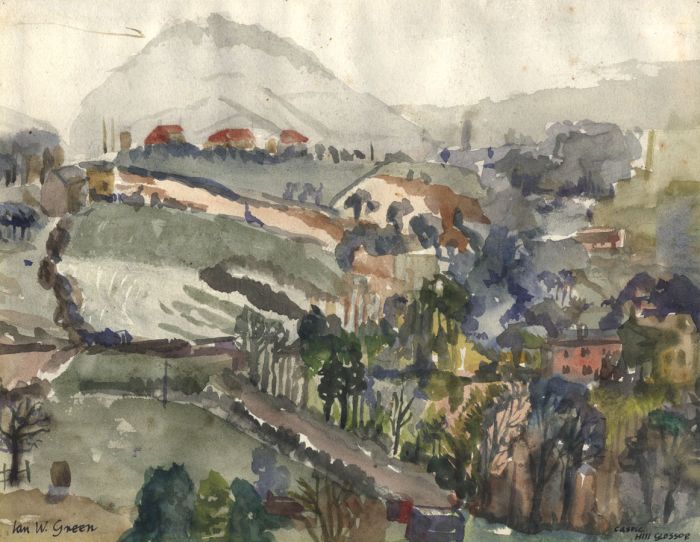 Ian W. Green - 20th Century Watercolour, Castle Hill, Glossop
