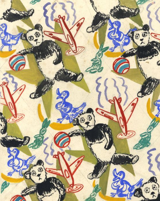 Ian W. Green - 20th Century Gouache, Design for Curtains for Children's Nursery