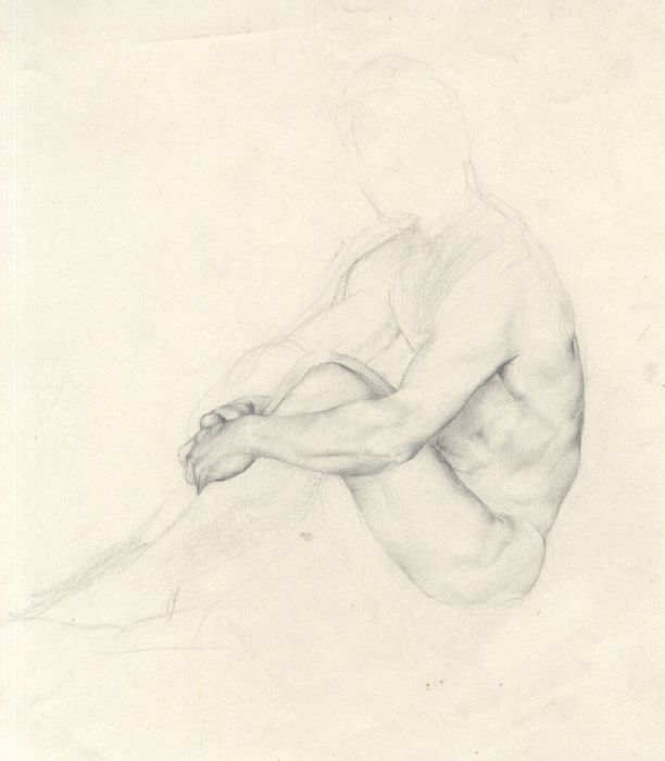 Catherine Moody (1920-2009) - Contemporary Graphite Drawing, Male Nude Study