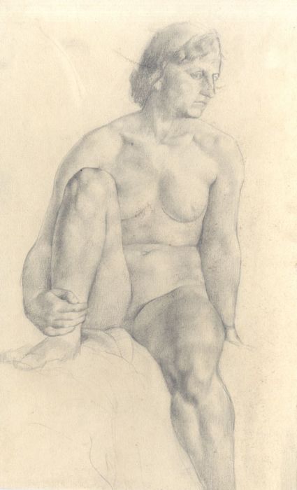 Catherine Moody (1920-2009) - Contemporary Graphite Drawing, Female Nude Study