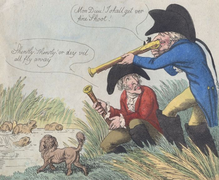 After Giles Grinagain - 1802 Engraving, Frenchmen Shooting on First of September
