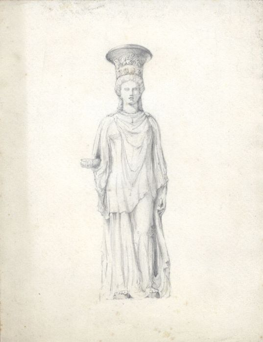 Max Hofler - Early 20th Century Graphite Studies of a Caryatid
