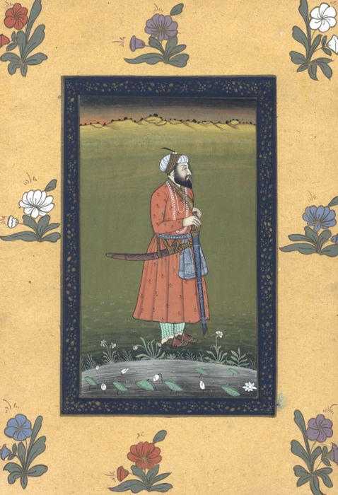 Mogul School  - Early 20th Century Gouache, Man with Two Swords