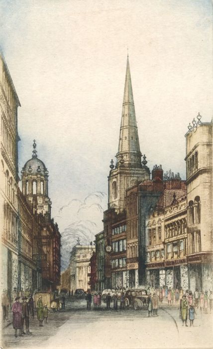 Edward Sharland (1884-1967) - Early 20th Century Etching, Street View