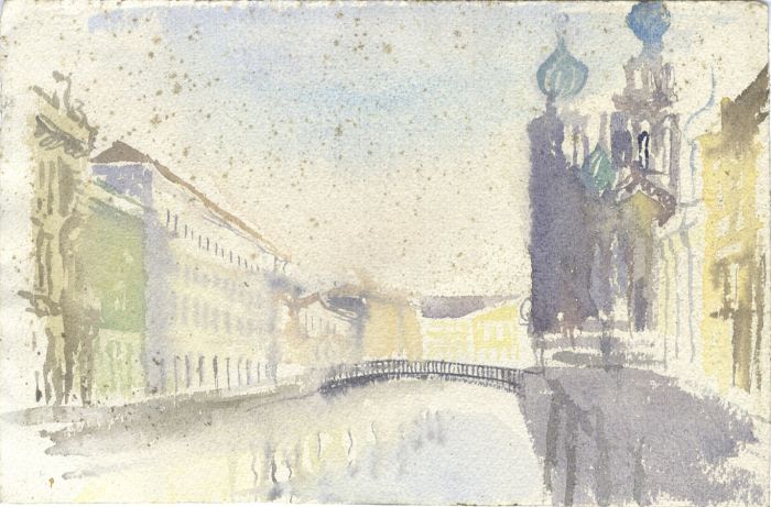 Barbara Dorf - Mid 20th Century Watercolour, Bridge in St. Petersburg