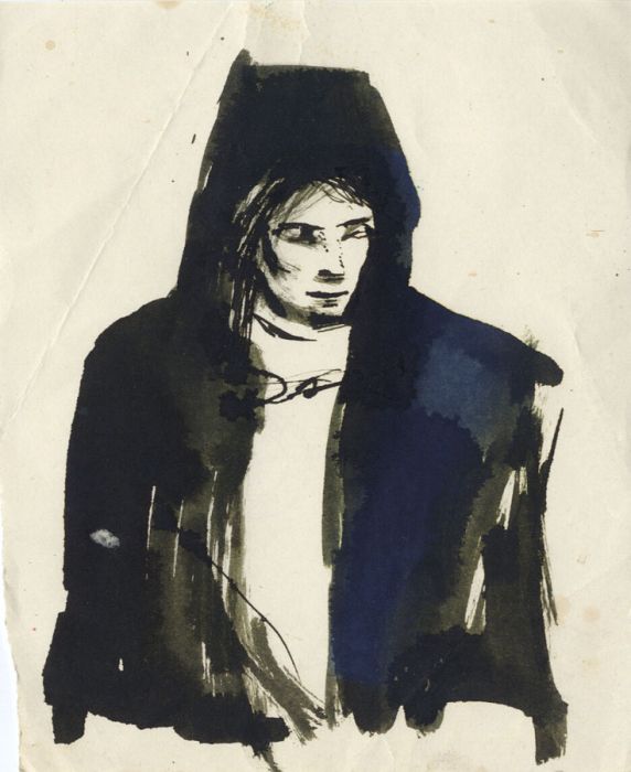 Barbara Dorf - Mid 20th Century Watercolour, Hooded Male