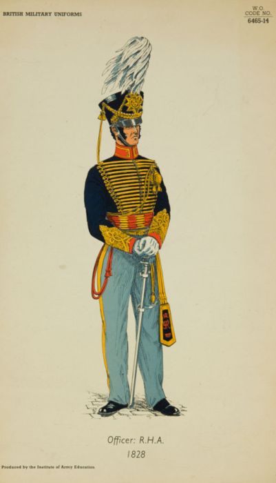 20th Century Lithograph - British Army Uniforms: Officer: R.H.A. 1828