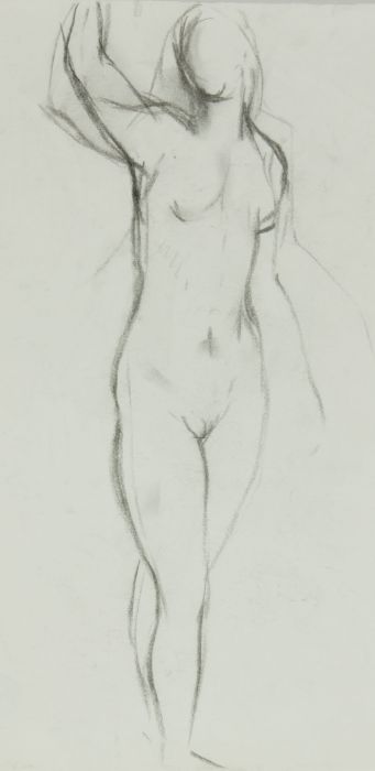 Barbara Dorf - Mid 20th Century Charcoal Drawing, Nude
