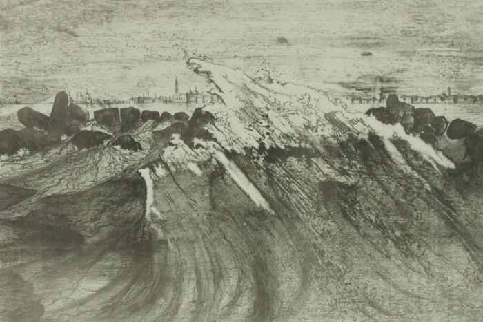 Ludovico De Luigi (b.1933) - 1970 Lithograph, Marea '66