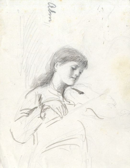 Joseph Clark - Late 19th Century Watercolour, Girl on a Violin