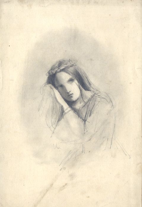 Joseph Clark - Late 19th Century Graphite Drawing, Portrait of a Girl
