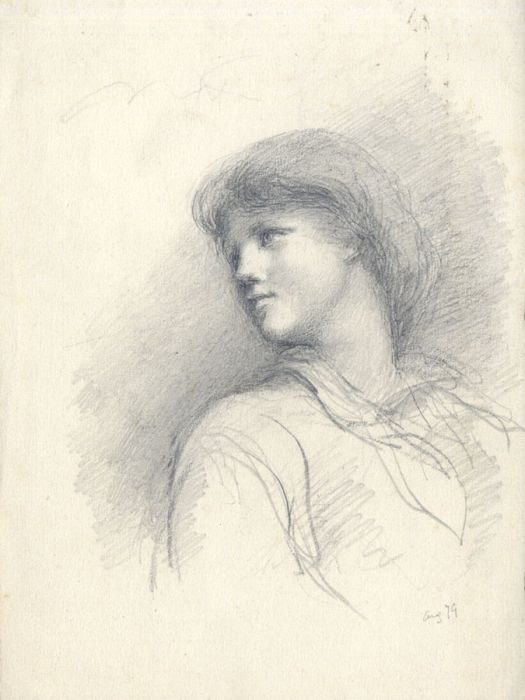 Joseph Clark - 1879 Graphite Drawing, Portrait of a Lady