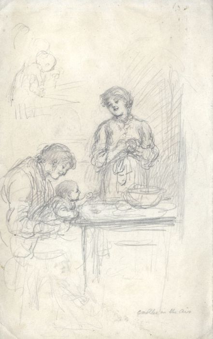 Joseph Clark - Late 19th Century Graphite Drawing, Castles in the Air