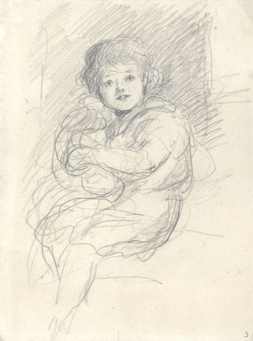 Joseph Clark - Late 19th Century Graphite Drawing, Portrait of a Young Boy
