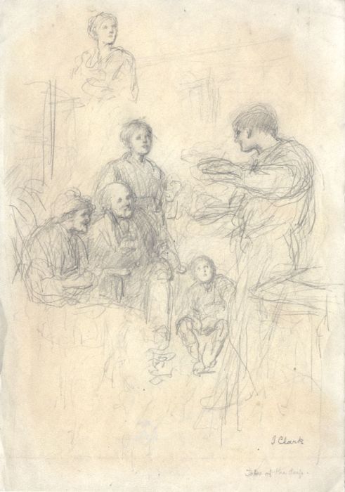 Joseph Clark - Signed Late 19th Century Graphite Drawing, Tales of the Days