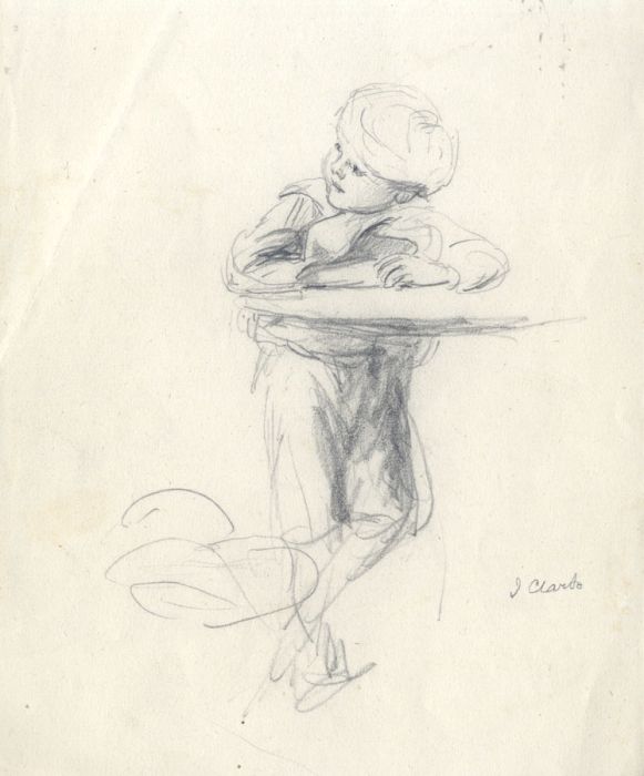 Joseph Clark - Signed Late 19th Century Graphite Drawing, Portrait of a Boy