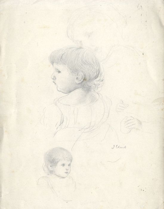 Joseph Clark - Signed Late 19th Century Graphite Drawing, Portrait of a Child