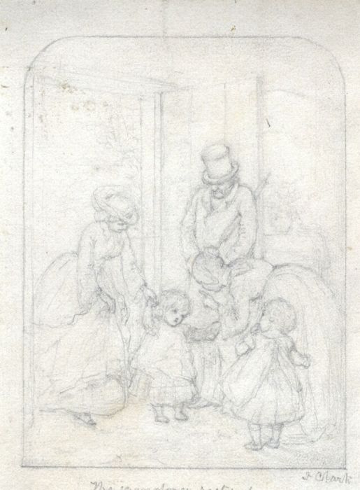 Joseph Clark - Signed Late 19th Century Graphite Drawing, The Wanderer Restored