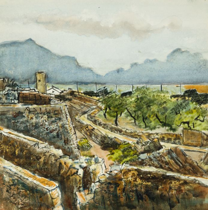 Irene Bache (1901-1999) - 20th Century Watercolour, Alcúdia, Mallorca