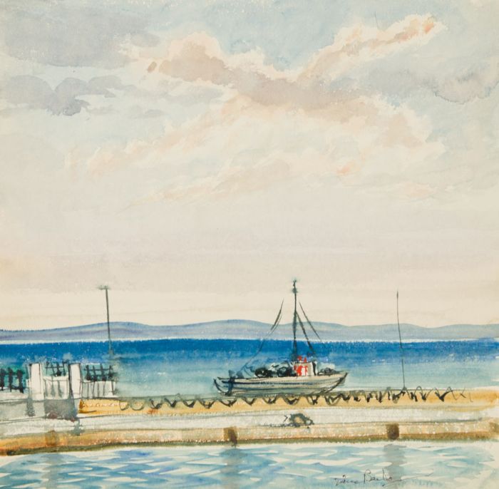 Irene Bache (1901-1999) - Signed 1957 Watercolour, Alcúdia, Mallorca