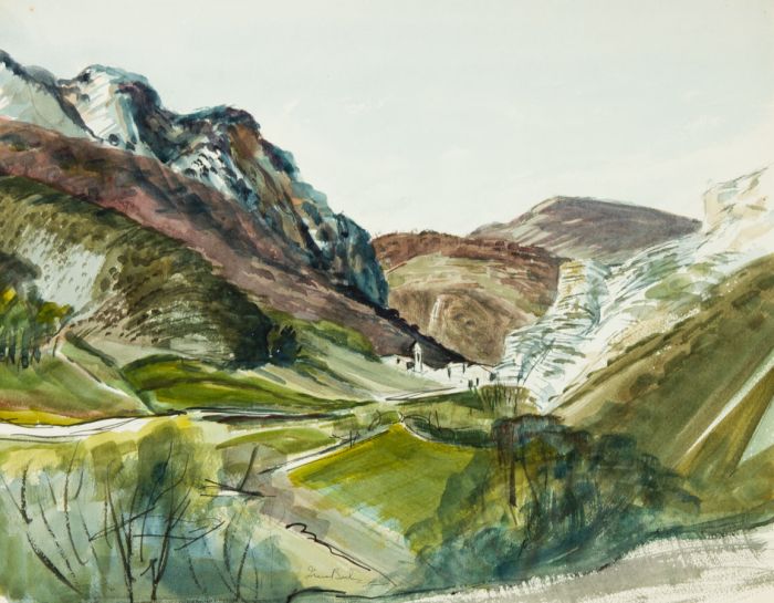 Irene Bache (1901-1999) - Signed 20th Century Watercolour, Valley Landscape