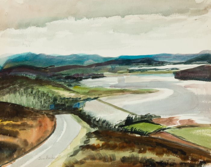 Irene Bache (1901-1999) - 1978 Watercolour, View from Bonar Bridge