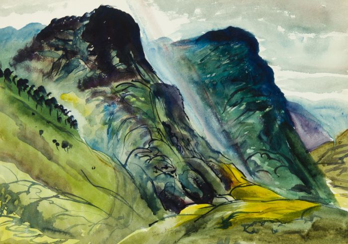 Irene Bache (1901-1999) - 20th Century Watercolour, Mountain Landscape