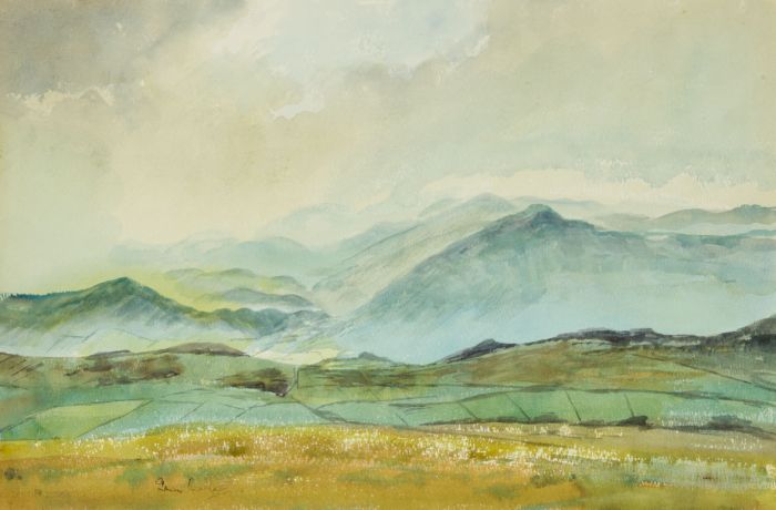 Irene Bache (1901-1999) - 1973 Watercolour, Early Morning Mist, Duddon Valley