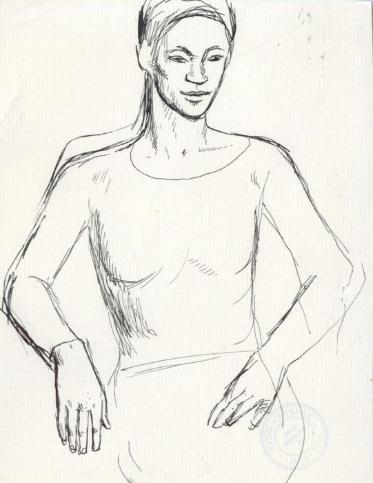 Barbara Dorf - Four Mid 20th Century Pen and Ink Drawing, Portrait Studies