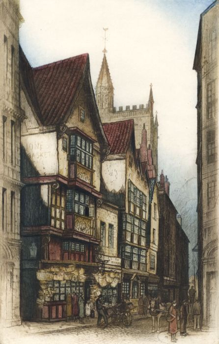Edward Sharland (1884-1967) - Early 20th Century Etching, Basket Shop