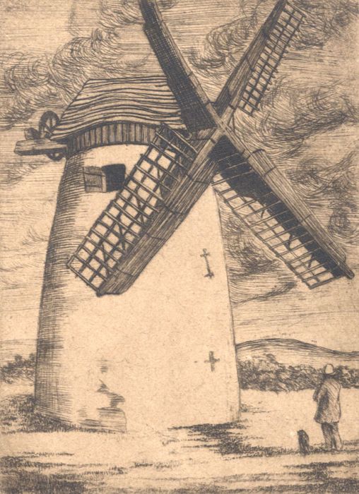 William McAllister Turner (b.1901) - Etching, The Mill, Bidston