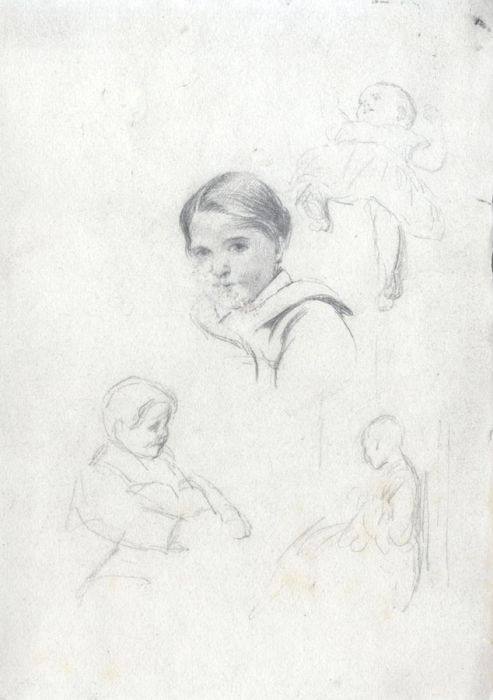 Joseph Clark - A Pair of Late 19C Graphite Drawings, Figure Studies & Checkmate