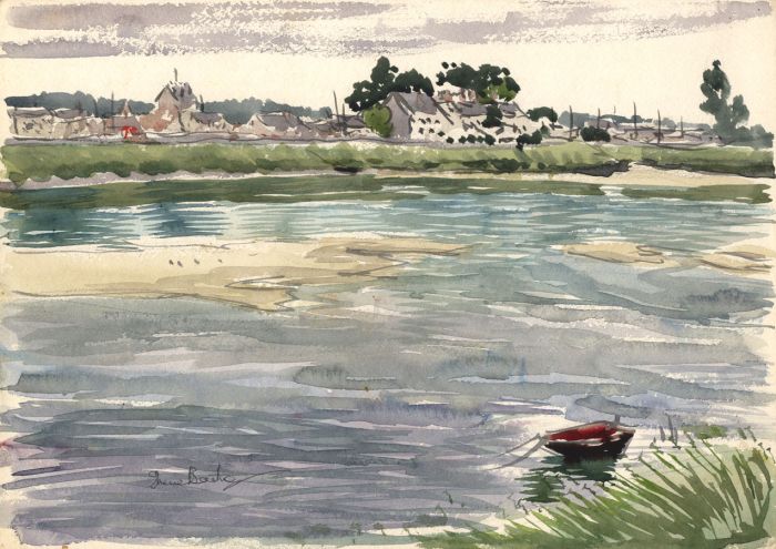 Irene Bache (1901-1999) - Signed 20th Century Watercolour, View Across a River
