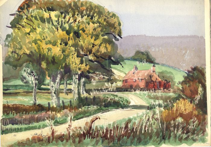 Irene Bache (1901-1999) - 20th Century Watercolour, House in the Country