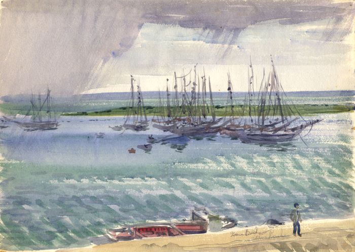 Irene Bache (1901-1999) - Signed 1949 Watercolour, Famagusta Harbour