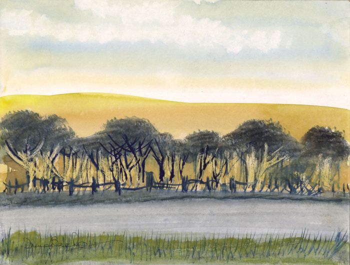 Irene Bache (1901-1999) - Signed 20th Century Watercolour, Trees in a Landscape