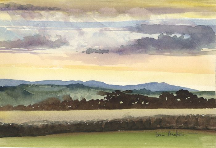 Irene Bache (1901-1999) - Signed 20th Century Watercolour, Dusk Landscape