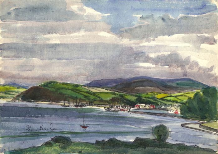 Irene Bache (1901-1999) - Signed 1950 Watercolour, Bantry Coastal Landscape