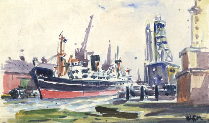 H.G. Moore - Pair of Monogrammed Mid 20th Century Watercolours, Birkenhead