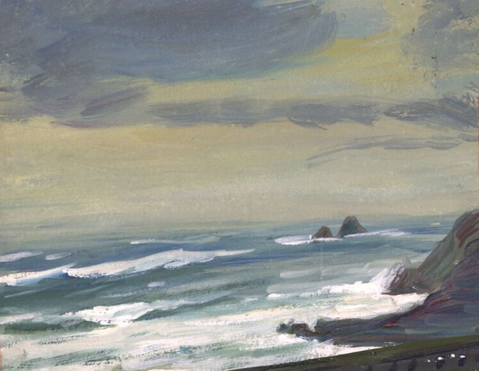 H.G. Moore - Pair of Small Mid 20th Century Oils, Coastal Landscapes