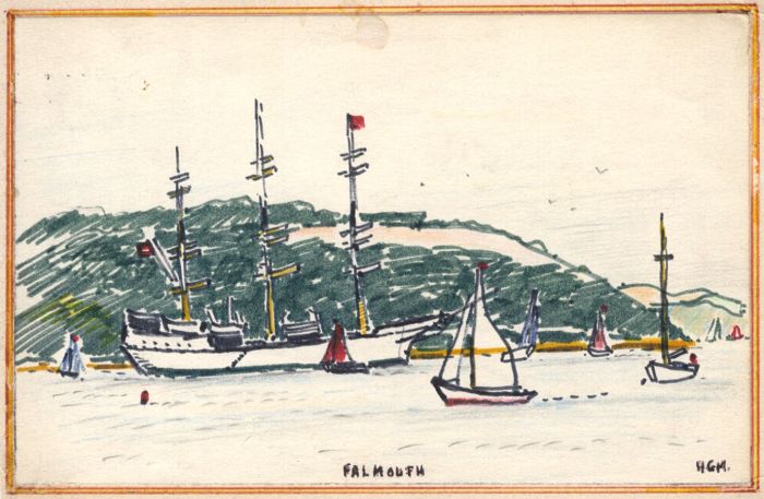 H.G. Moore - Mid 20th Century Pen and Ink Drawing, Falmouth