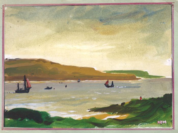 H.G. Moore - Pair of Small Monogrammed Mid 20th Century Oils, Coastal Scenes