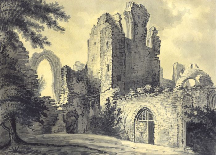 English School 1802 Watercolour - Castle Ruins