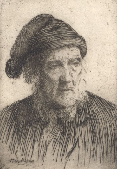 Henry Wright Kerr (1857-1936) - Scottish Etching, The Old Weaver