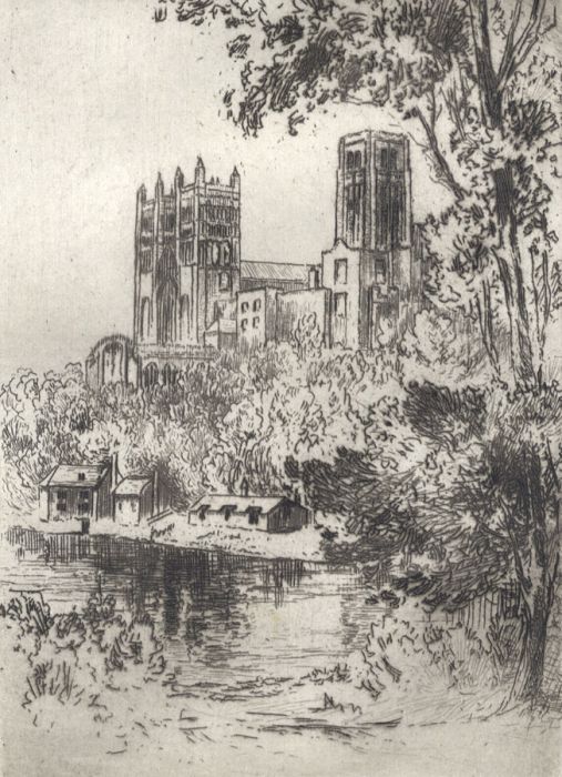 20th Century Etching - Durham Cathedral