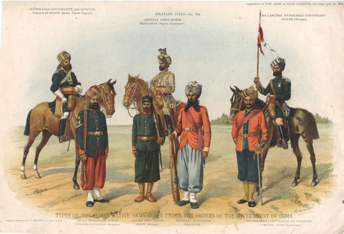 Richard Simkin - Early 20th Century Lithograph, Types of the Indian Native Army