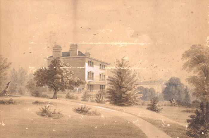 English School 19th Century Watercolour - Garden and Stately Home